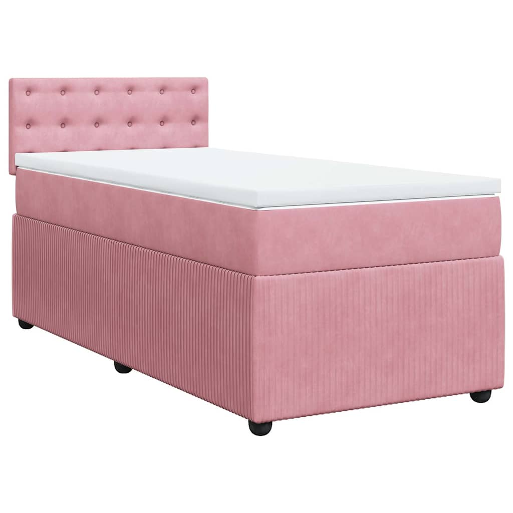 Cama com molas/colchão 90x200 cm veludo rosa