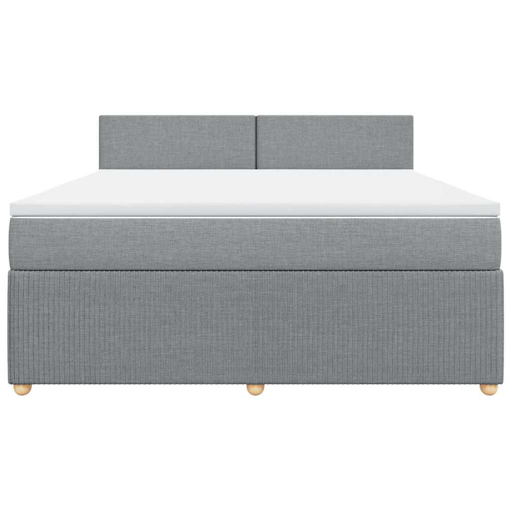 Cama com molas/colchão 180x200 cm tecido cinzento-claro