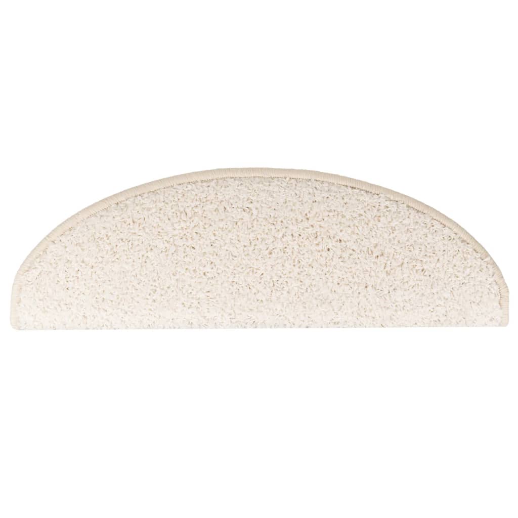 Tapetes de escada 10 peças 65x21x4 cm branco semicircular grande