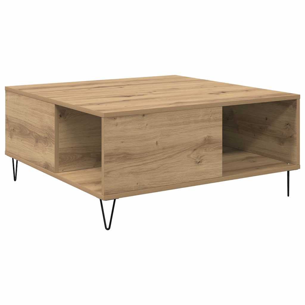 Mesa de centro carvalho artesanal 80 x 80 x 36,5 cm