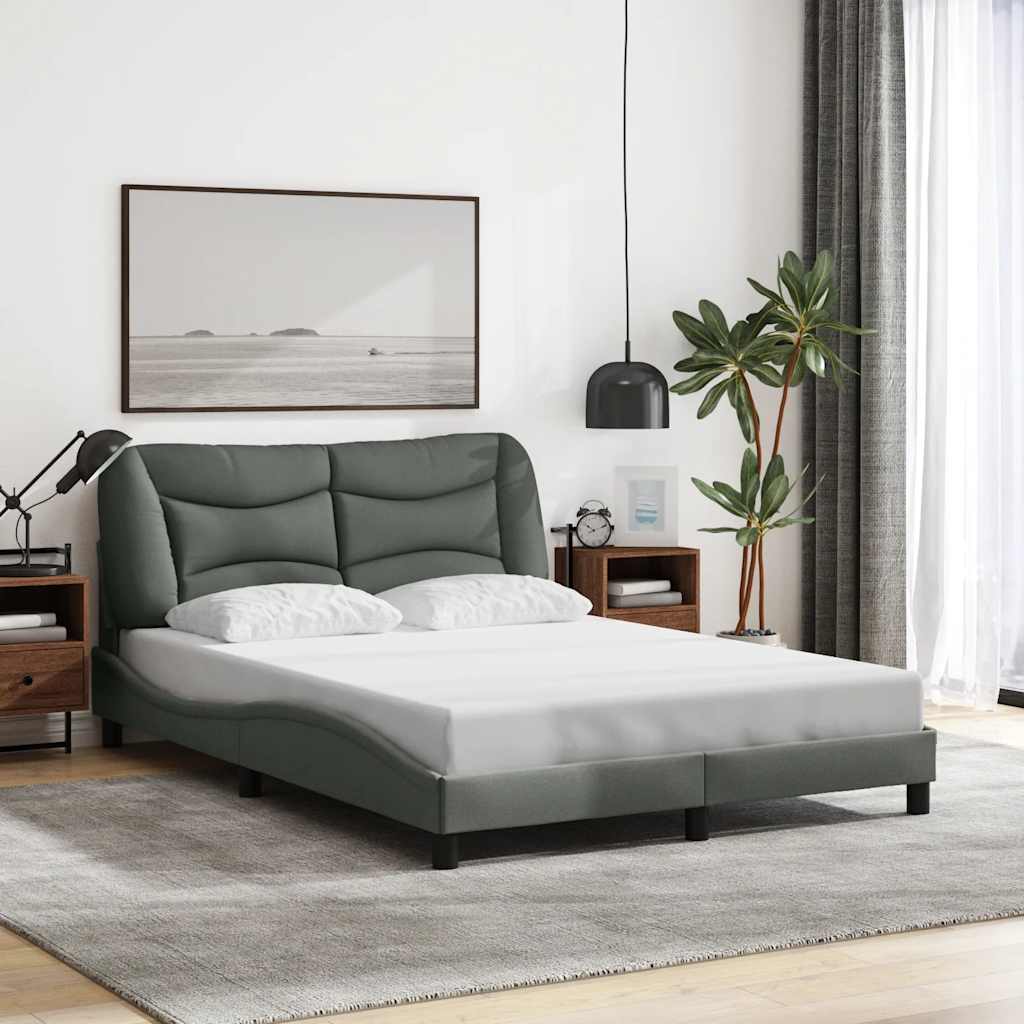 Estrutura de cama sem colchão hvar 120x200 cm tecido cinzento-escuro