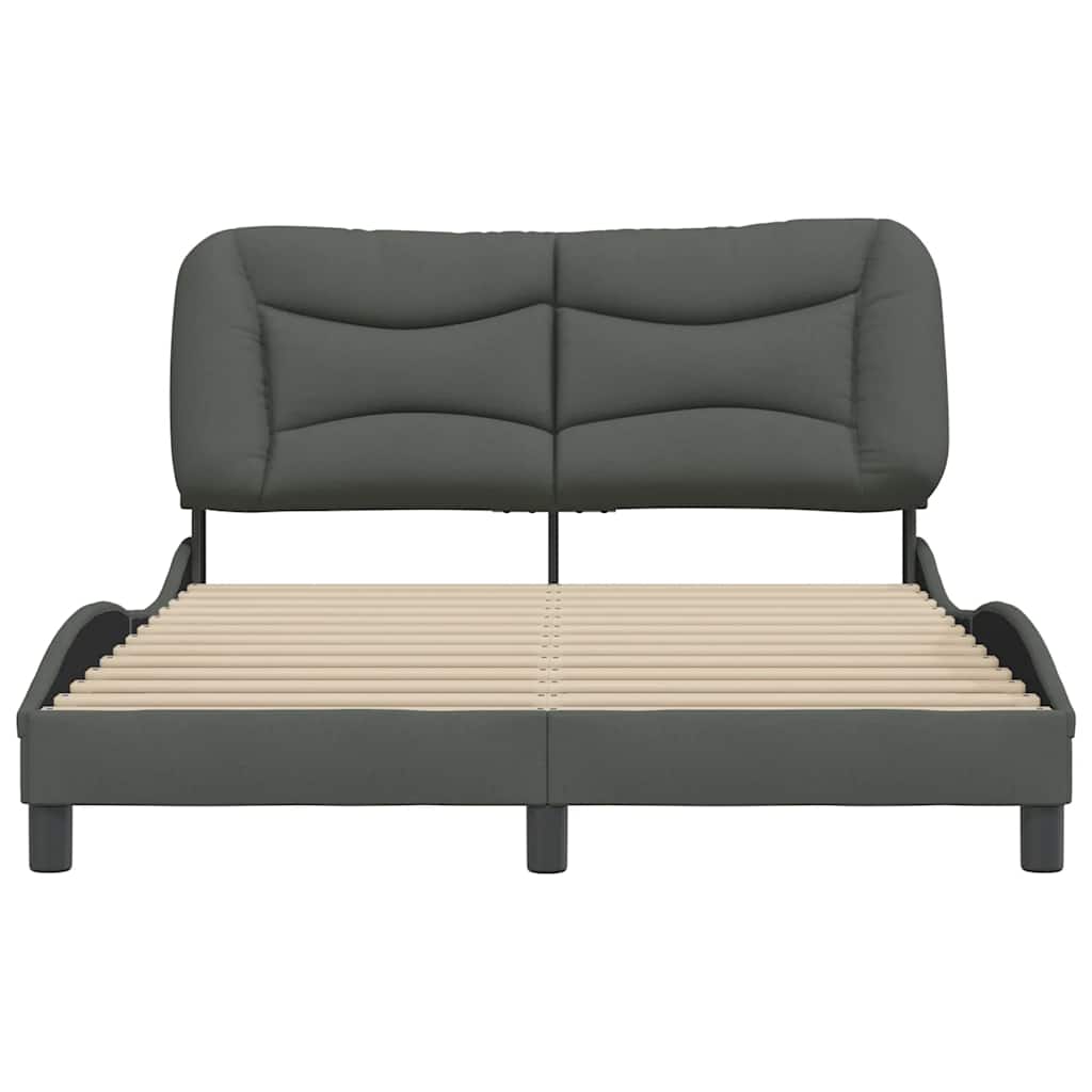 Estrutura de cama sem colchão hvar 120x200 cm tecido cinzento-escuro