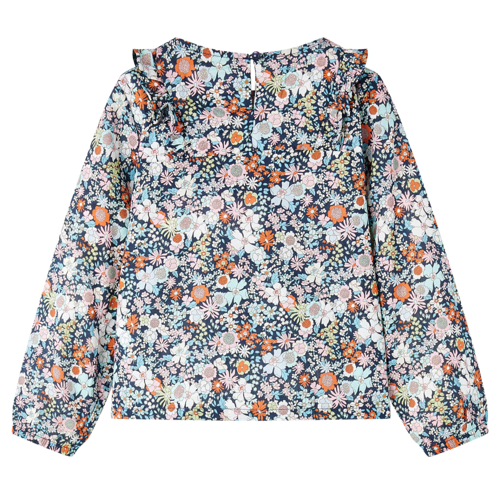 Camisola manga comprida para criança azul-escuro 128