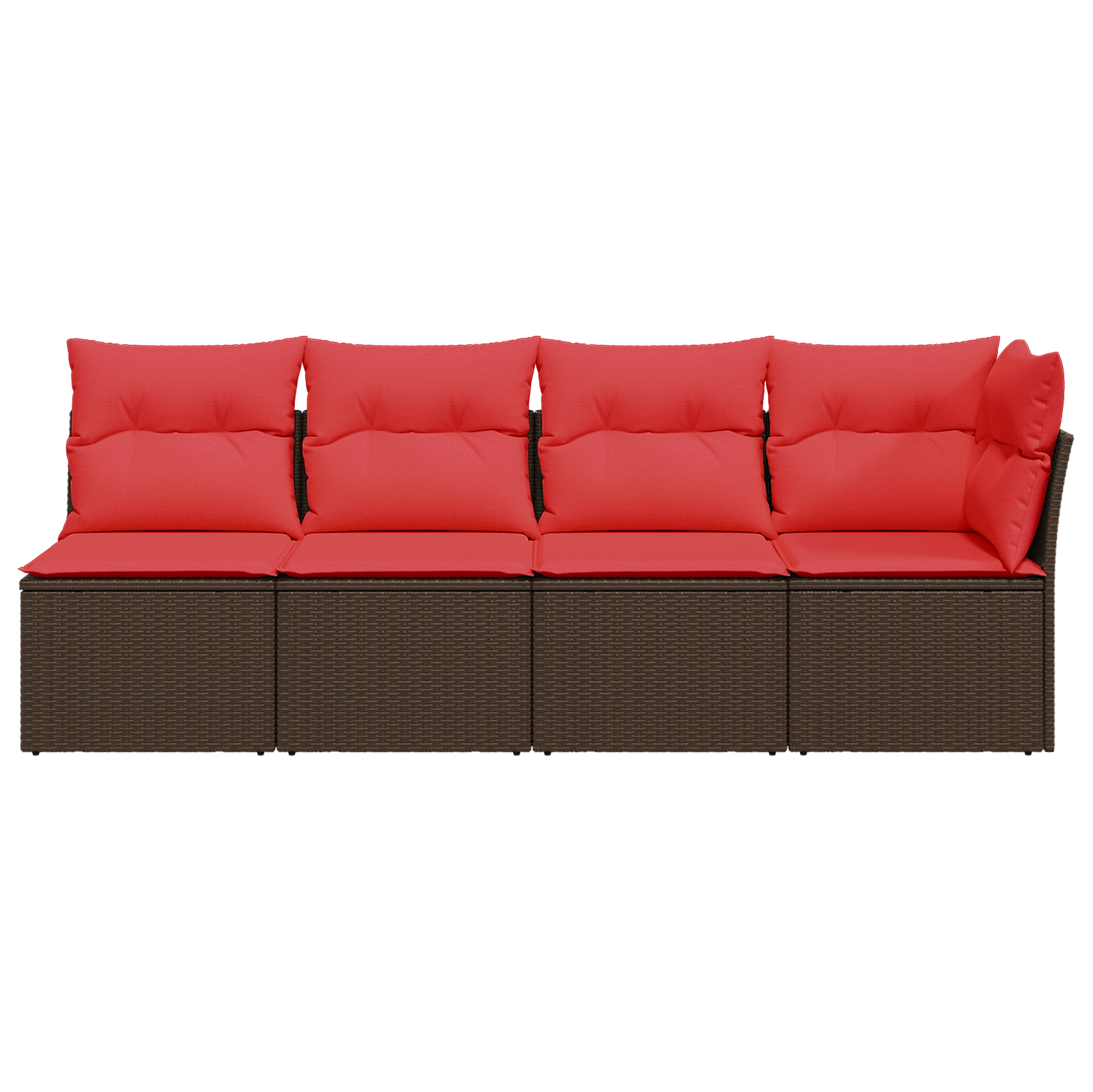 | Sofá de jardim | com almofada castanho 227 x 62 x 69 cm vime PE