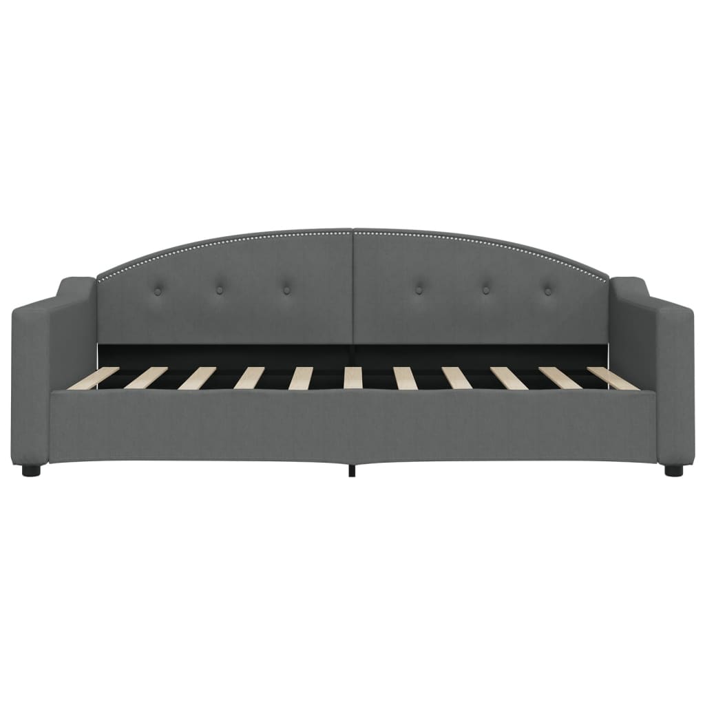 Sofá-cama 90x190 cm tecido cinzento-escuro
