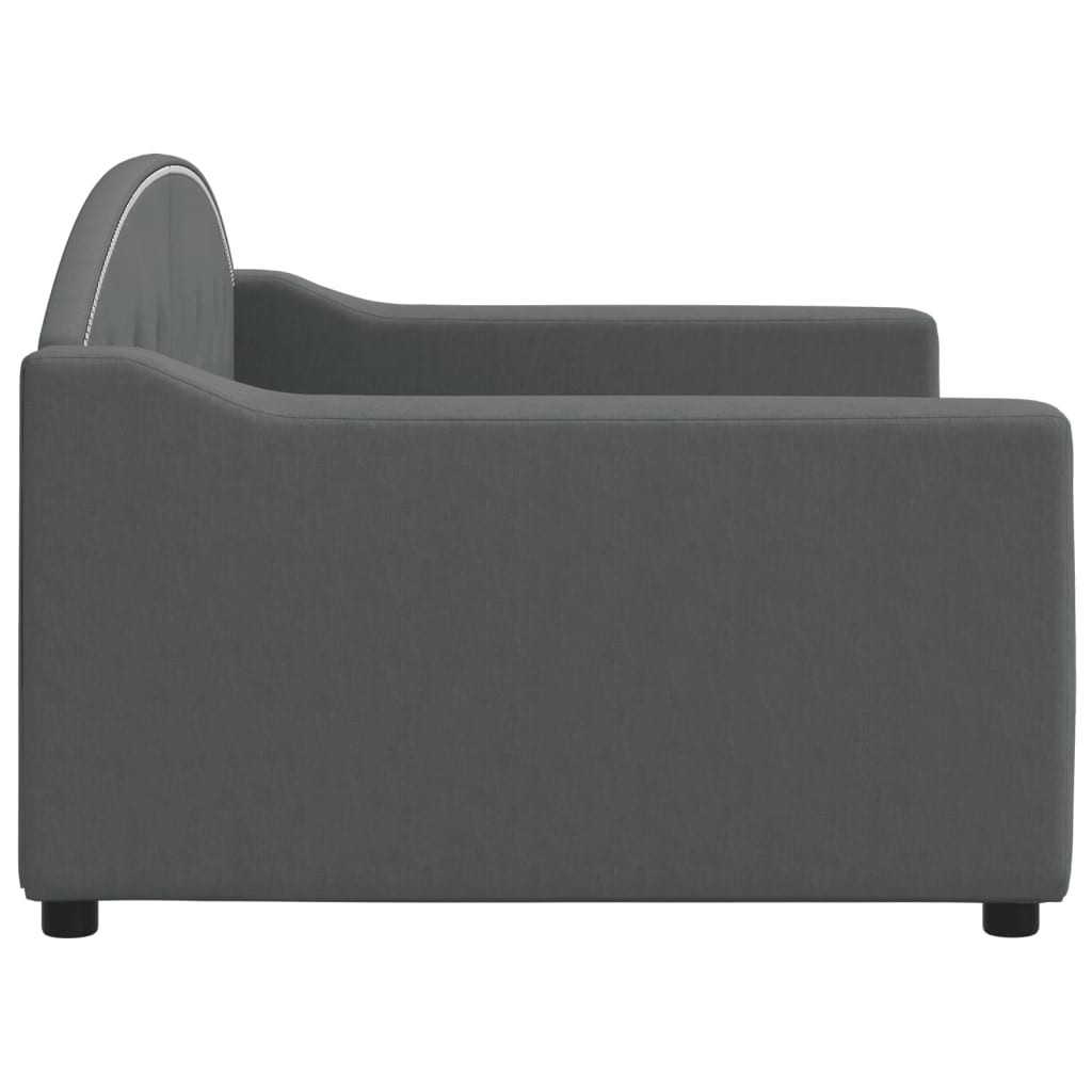 Sofá-cama 90x190 cm tecido cinzento-escuro
