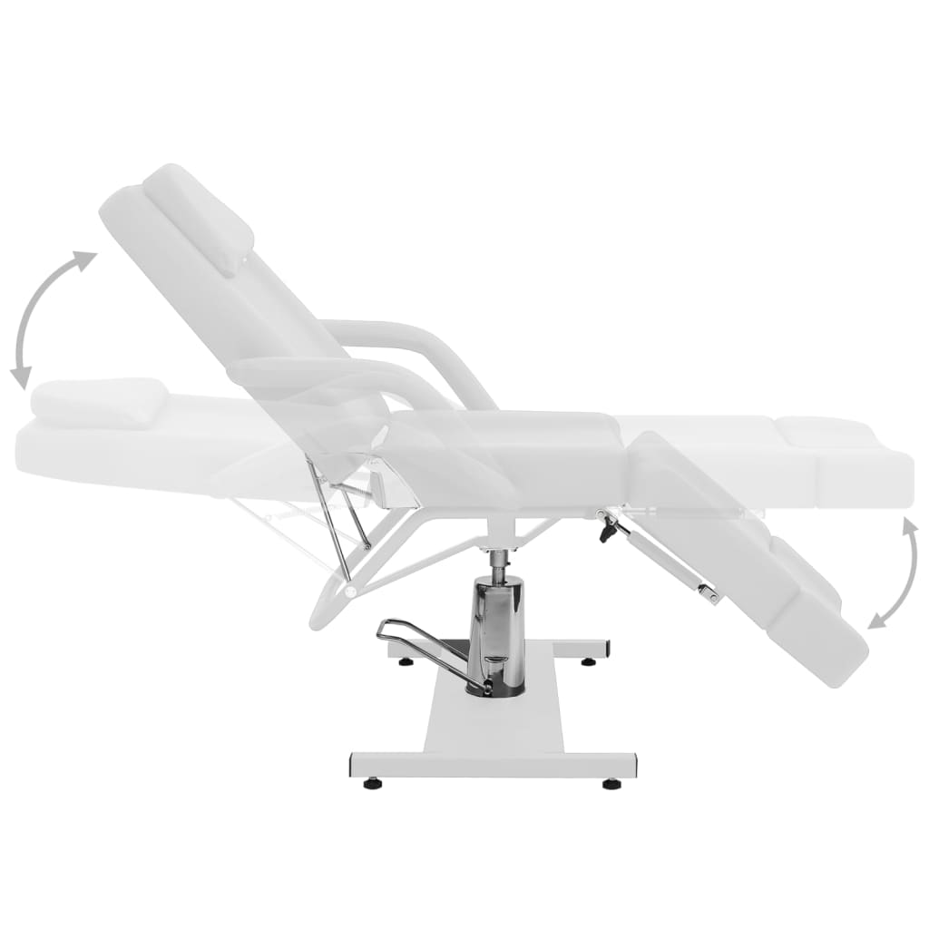 Cadeira de esteticista couro artificial 180x62x78 cm branco