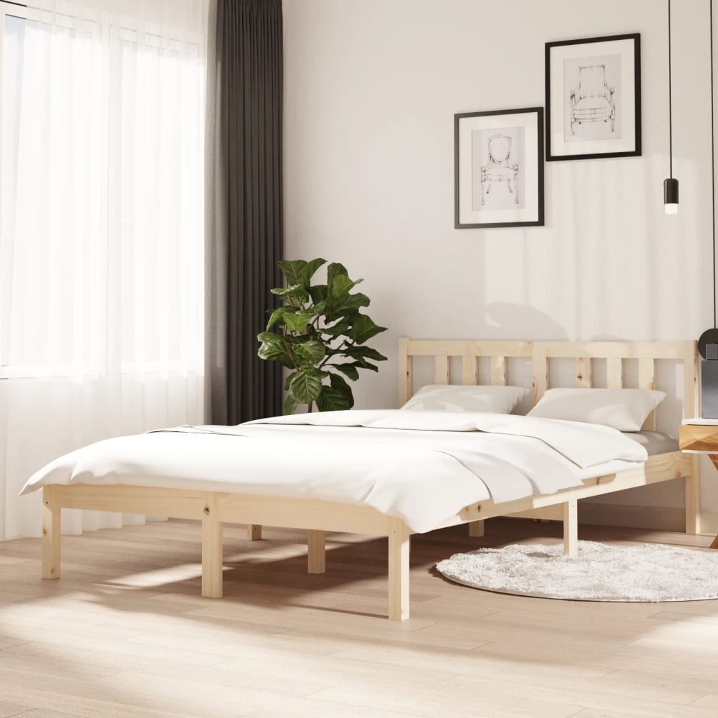 Estrutura de cama sem colchão 120x200 cm madeira maciça