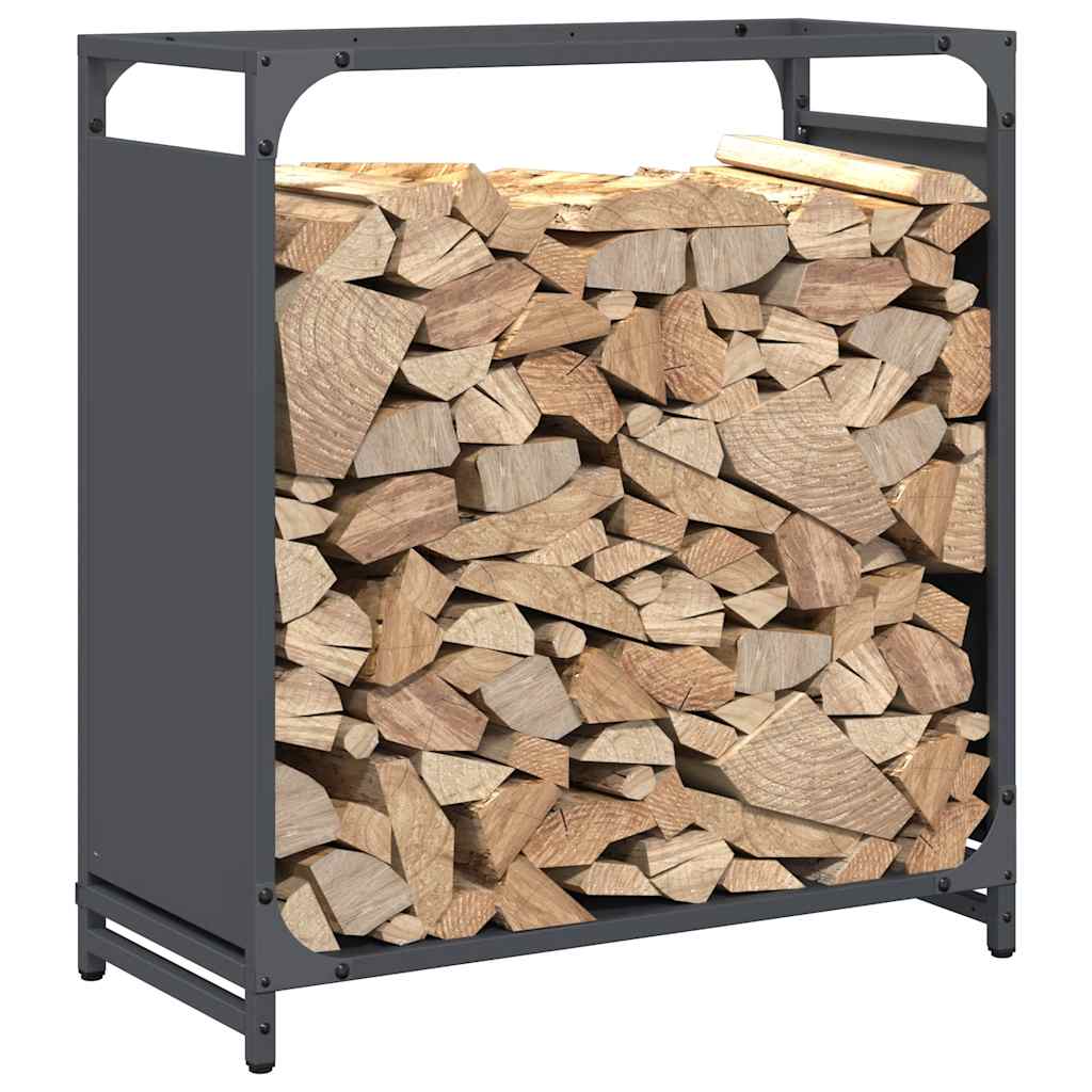Suporte para lenha 60x28x65 cm aço laminado a frio antracite