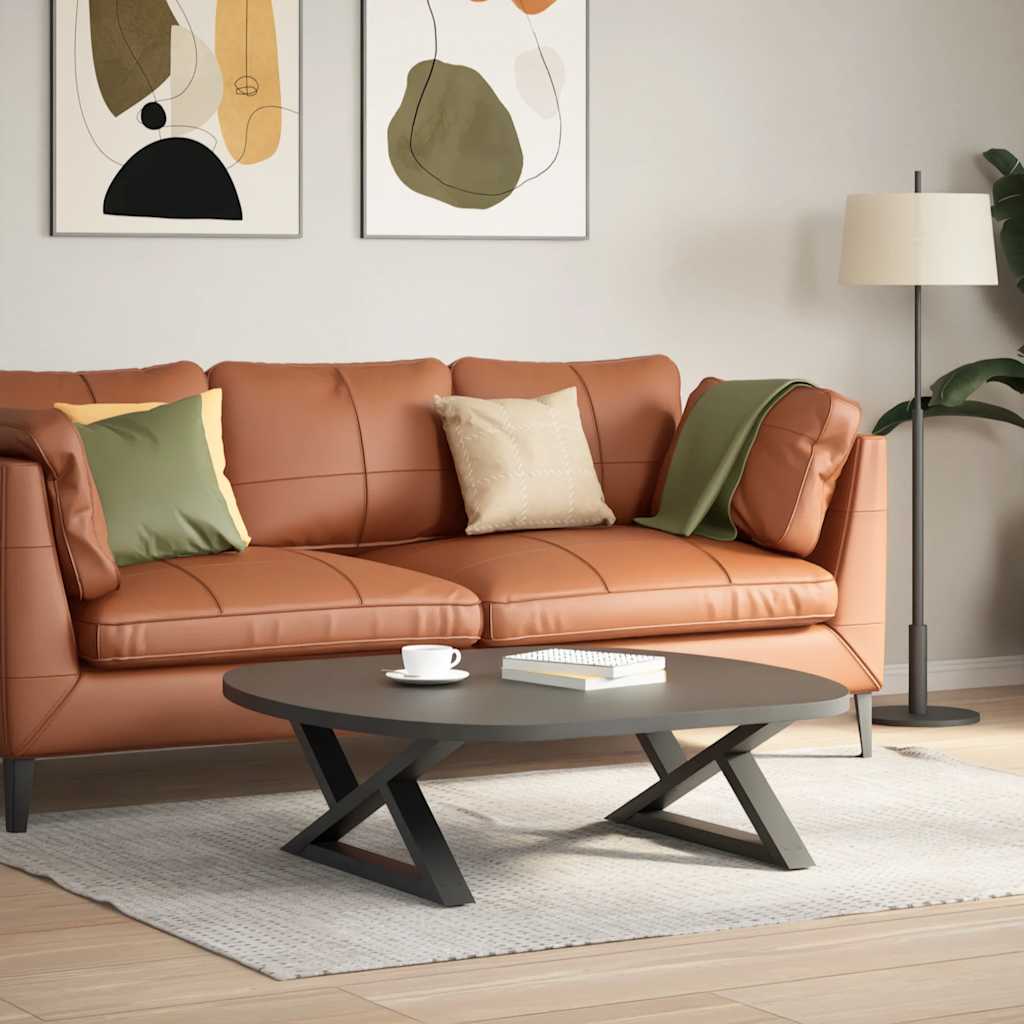 Pés para mesa de centro 2 peças antracite 70x(30-31,3) cm aço