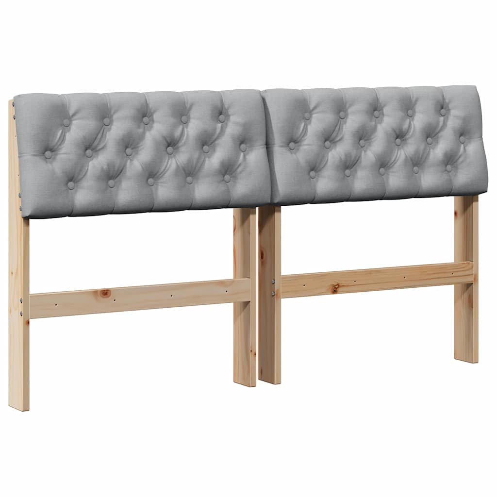 Cabeceira estofada cinzento-claro 140 cm