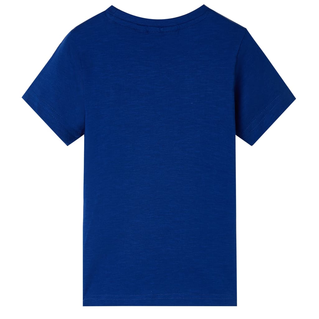 T-shirt de manga curta para criança azul-escuro 128