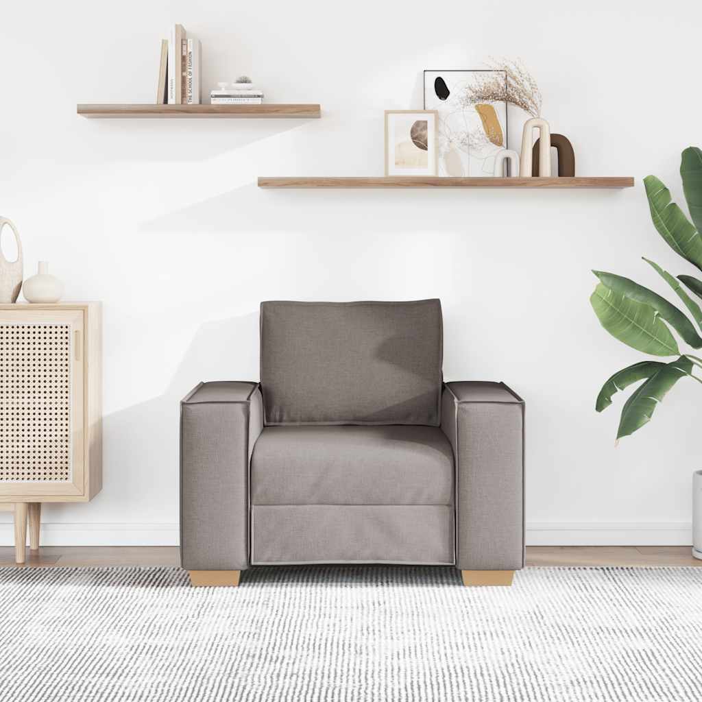 Sofá-cadeira taupe 100x78x84 cm tecido