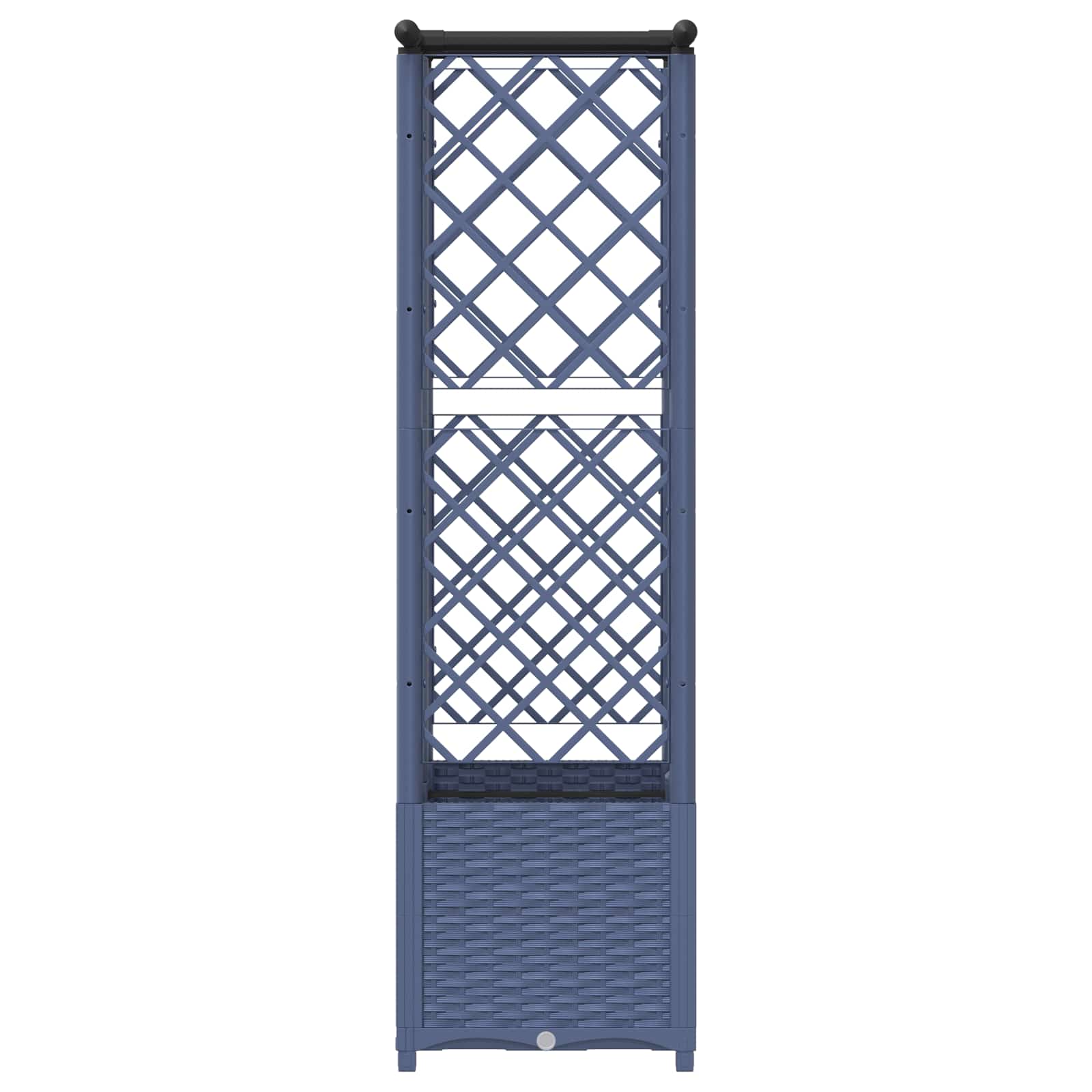 Cama elevada com treliça e telhado cinzento 124 x 40 x 136 cm