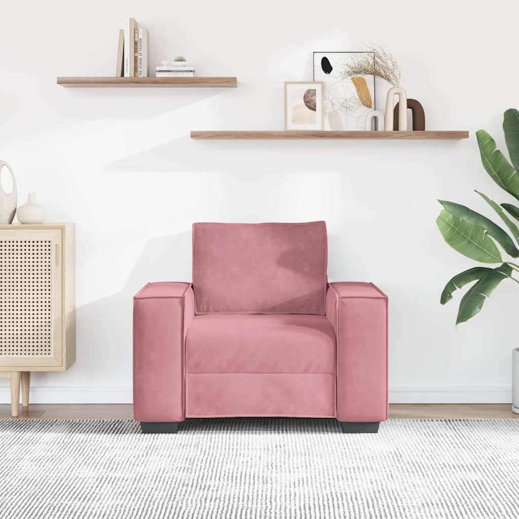 Poltrona 100x78x84 cm veludo rosa
