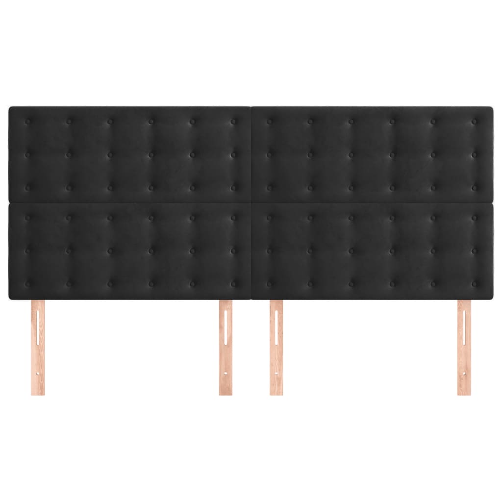 Cabeceira preta 160x5x118/128 cm veludo