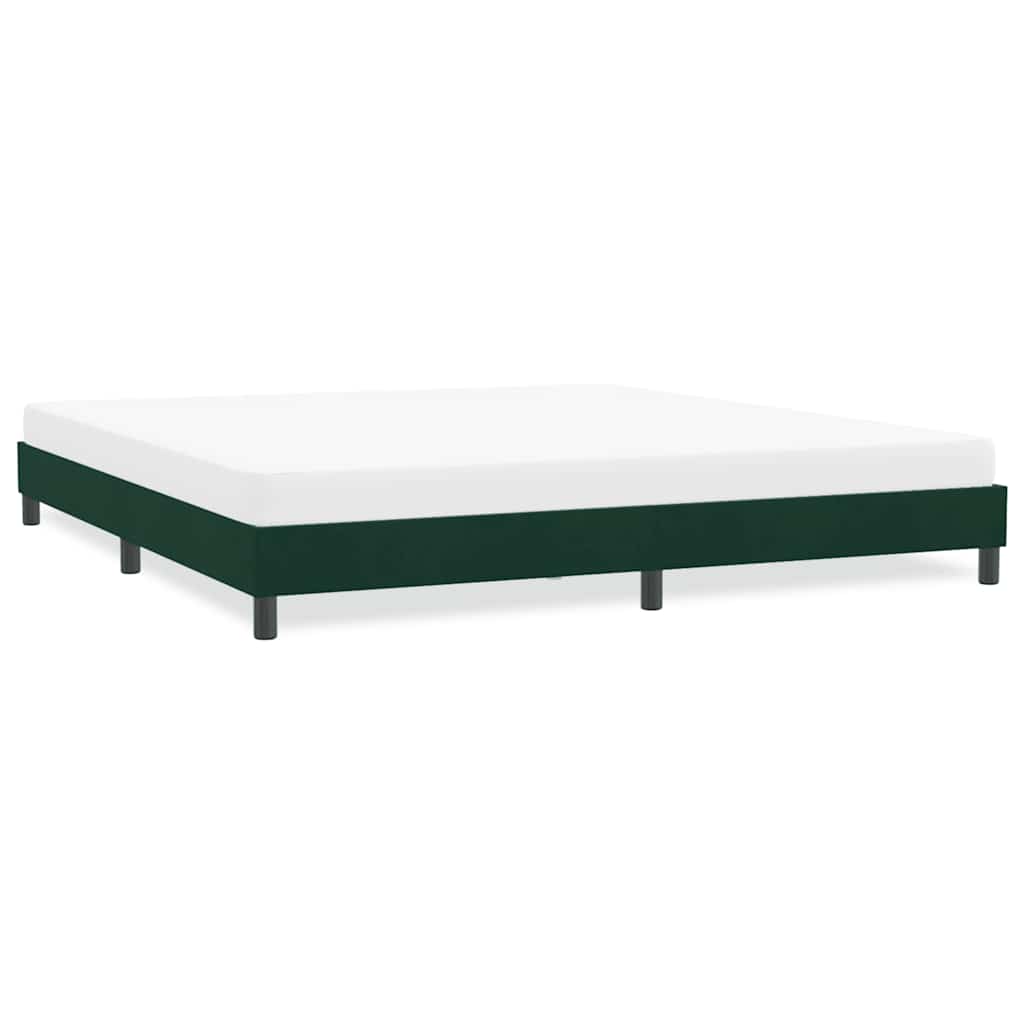 Estrutura de cama sem colchão 180x210 cm veludo verde-escuro