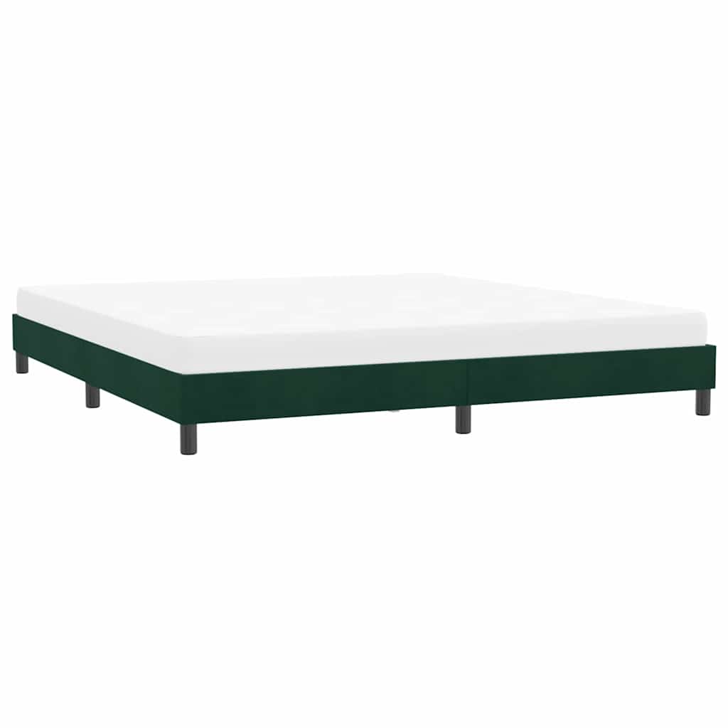 Estrutura de cama sem colchão 180x210 cm veludo verde-escuro
