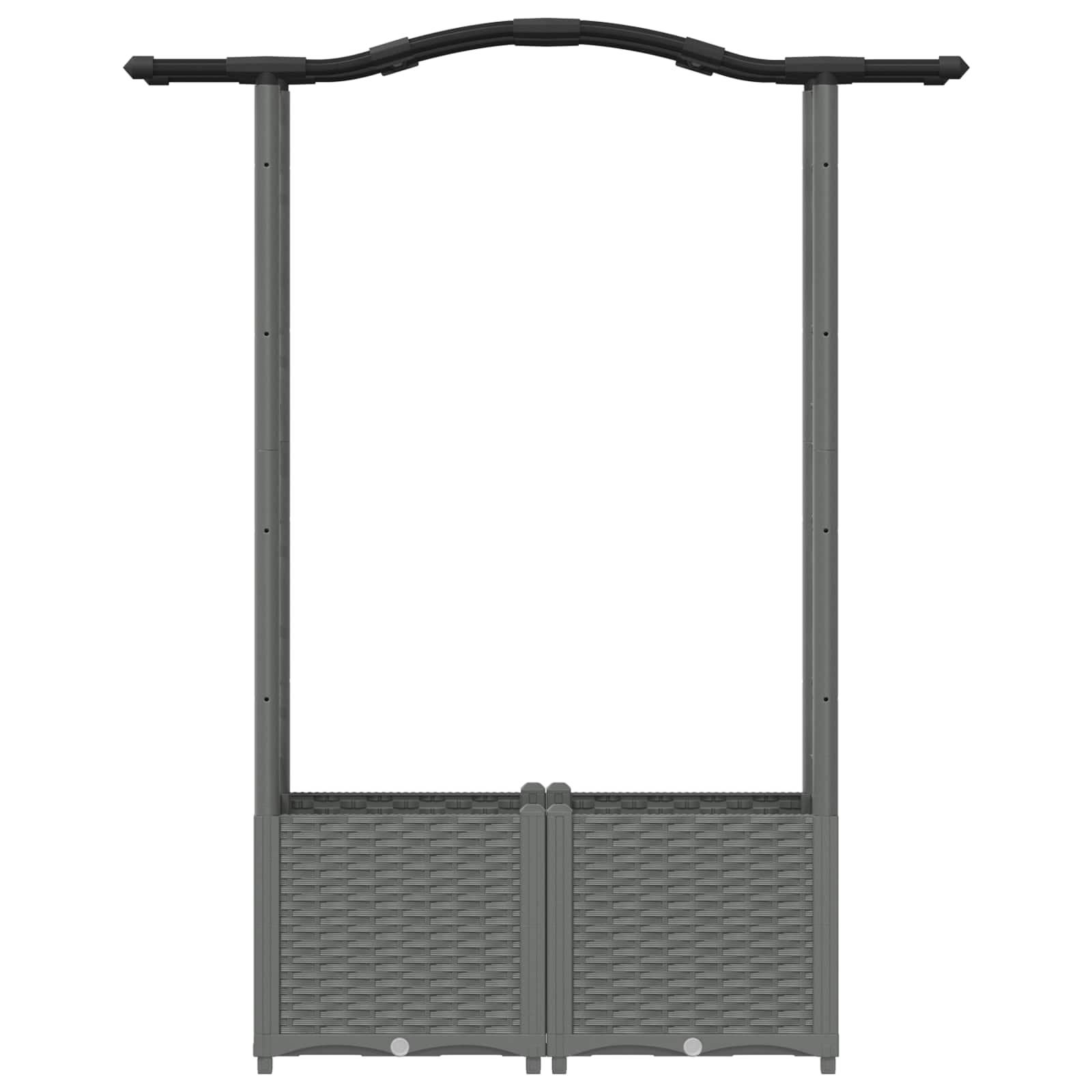 Cama elevada com treliça e telhado cinzento-claro PP