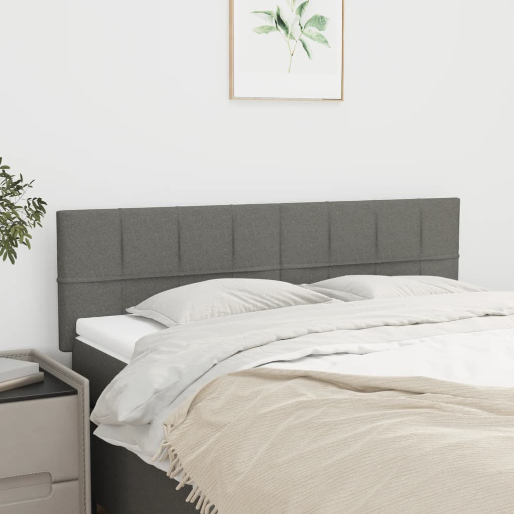 Cabeceiras cinzento-escuro 144x5x78/88 cm tecido