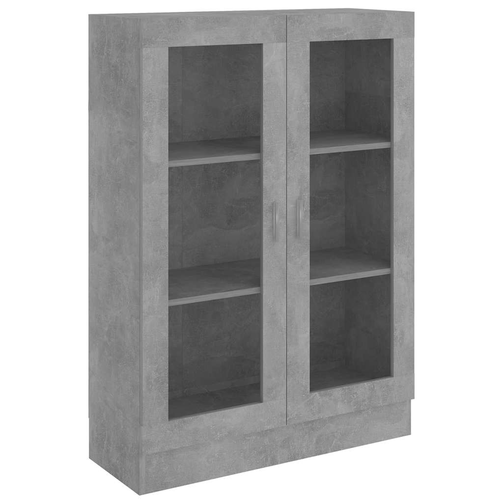 Armário vitrine derivados de madeira cinza cimento