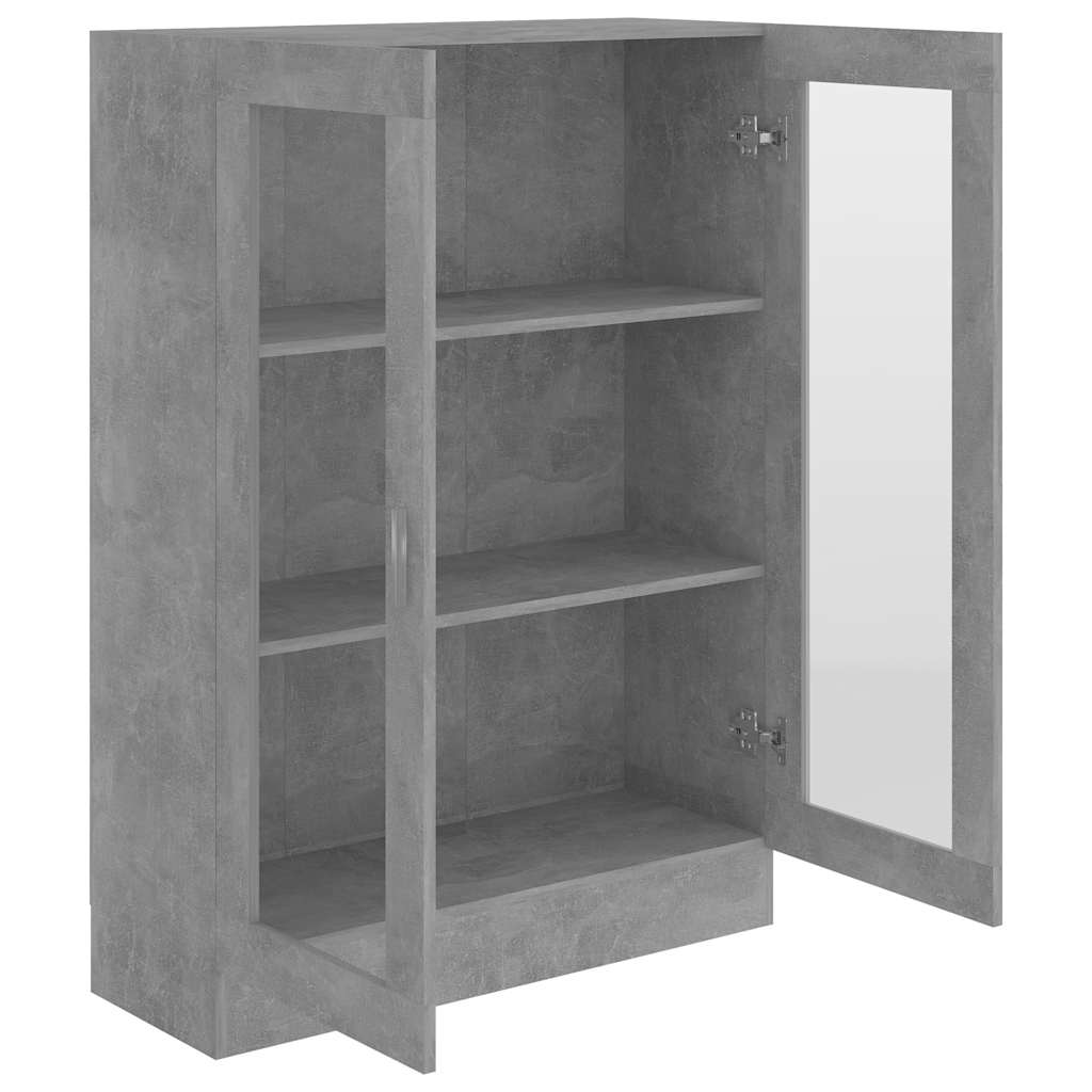 Armário vitrine derivados de madeira cinza cimento