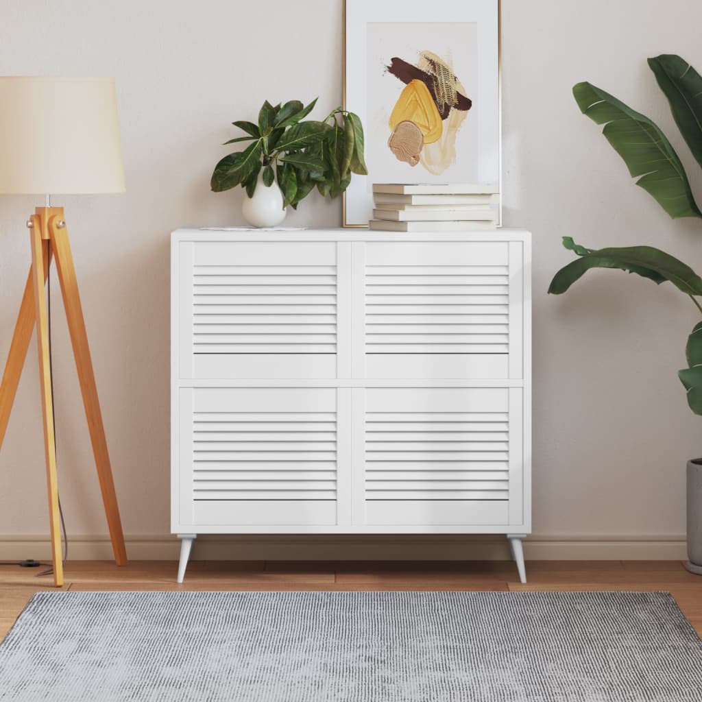 Portas de armário 4 pcs design de persiana pinho maciço branco