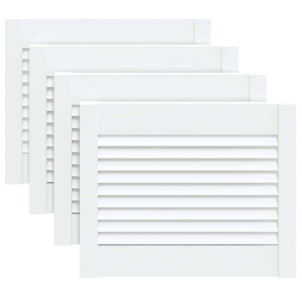 Portas de armário 4 pcs design de persiana pinho maciço branco