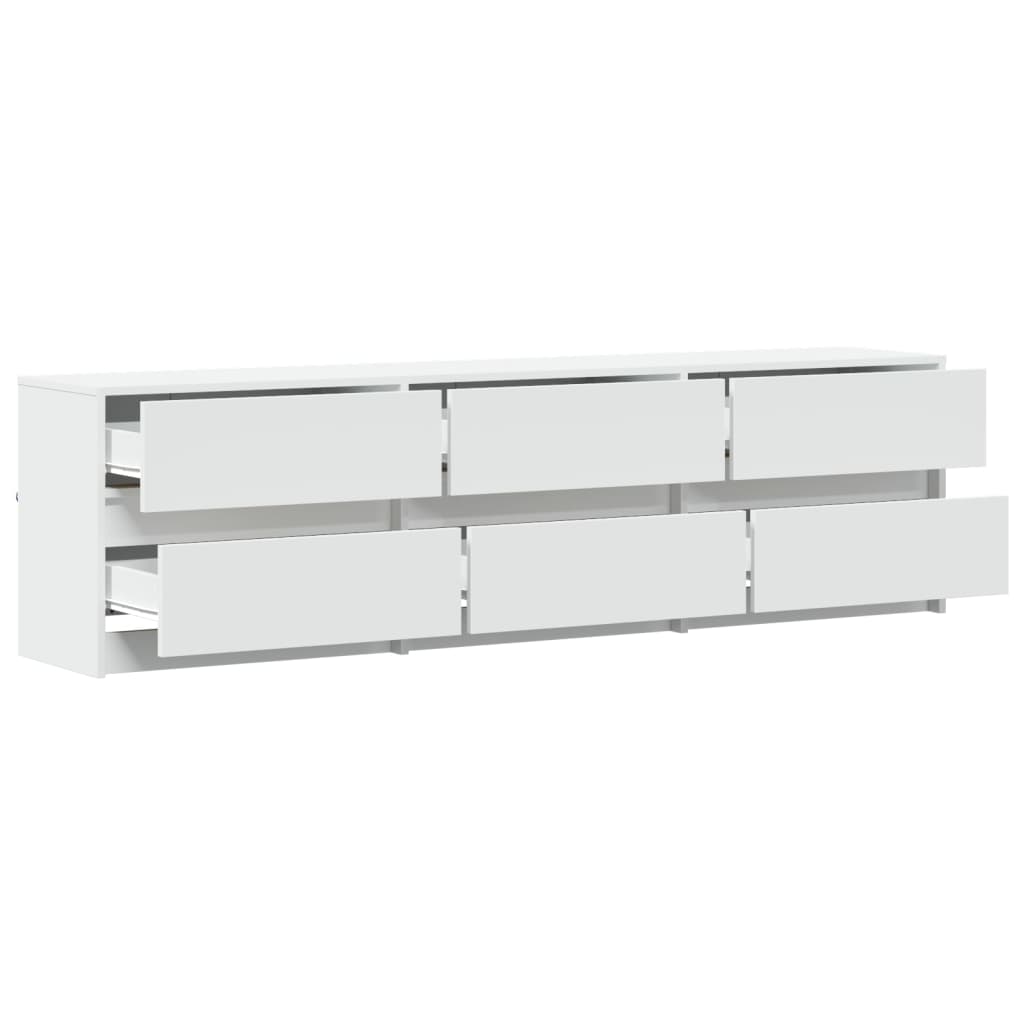 Móvel de TV com luzes LED derivados de madeira branco
