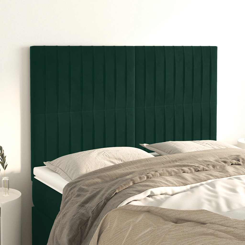 Cabeceira verde escuro 144x5x118/128 cm veludo