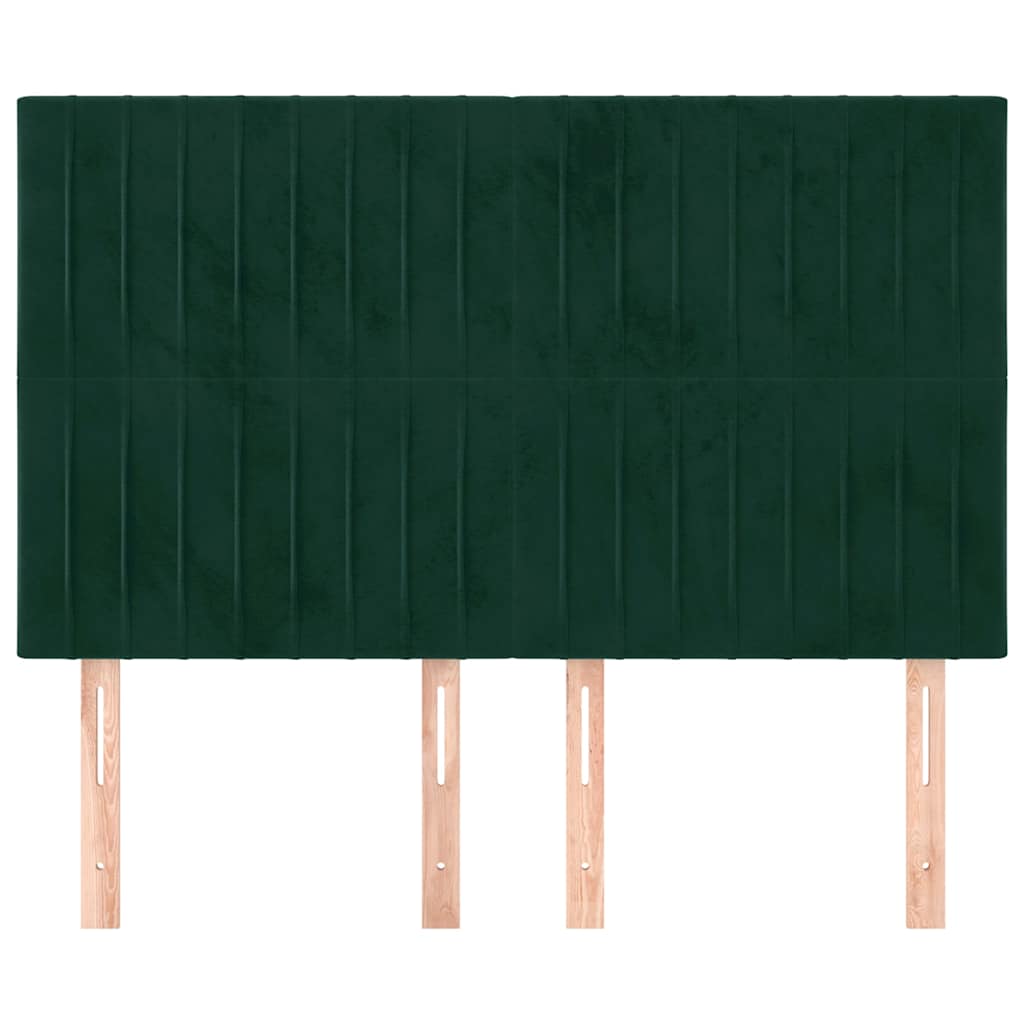 Cabeceira verde escuro 144x5x118/128 cm veludo