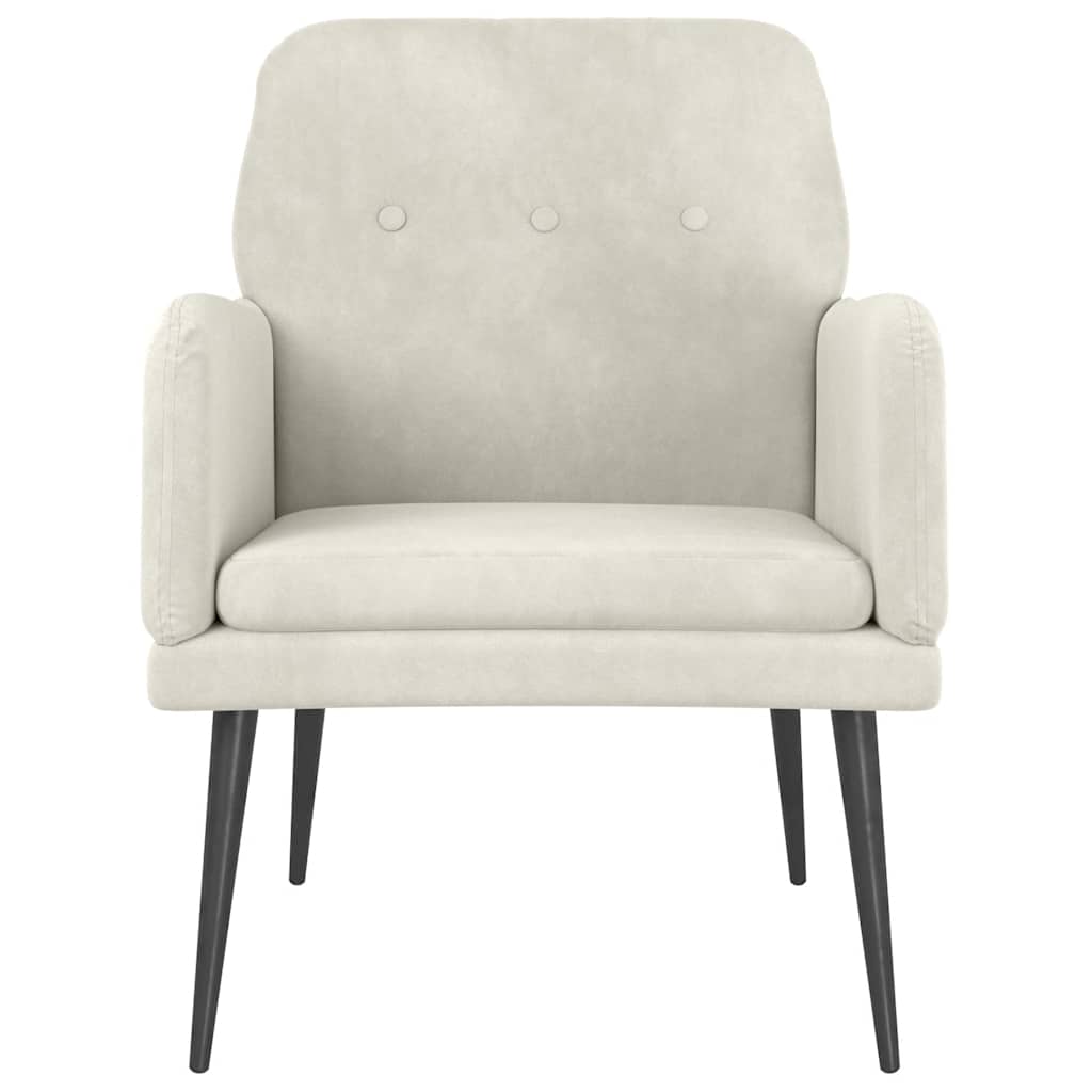 Cadeira c/ apoio de braços 62x79x79 cm veludo cor creme