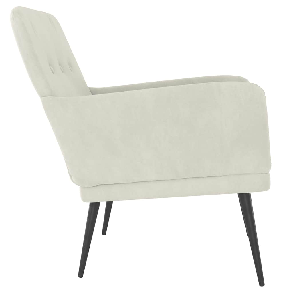 Cadeira c/ apoio de braços 62x79x79 cm veludo cor creme