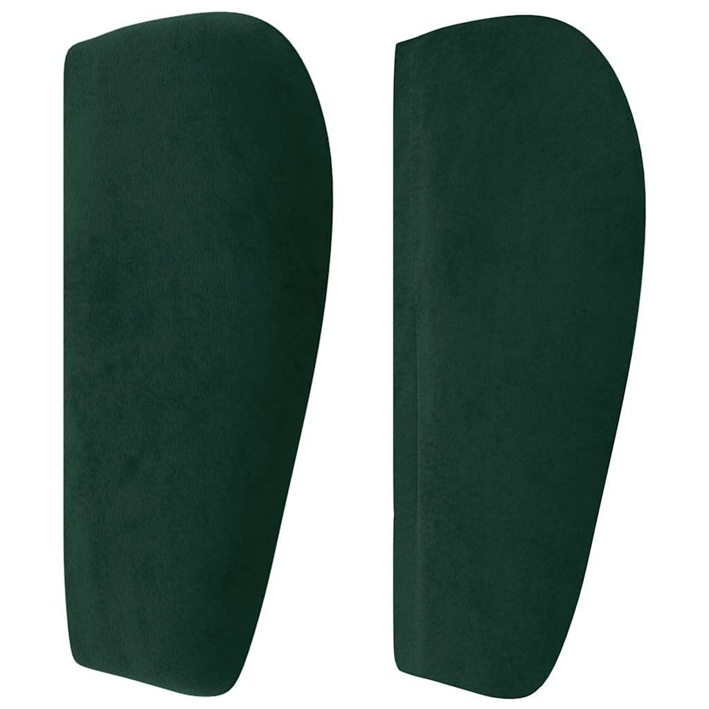 Cabeceira de cama c/ abas veludo 103x23x78/88cm verde-escuro
