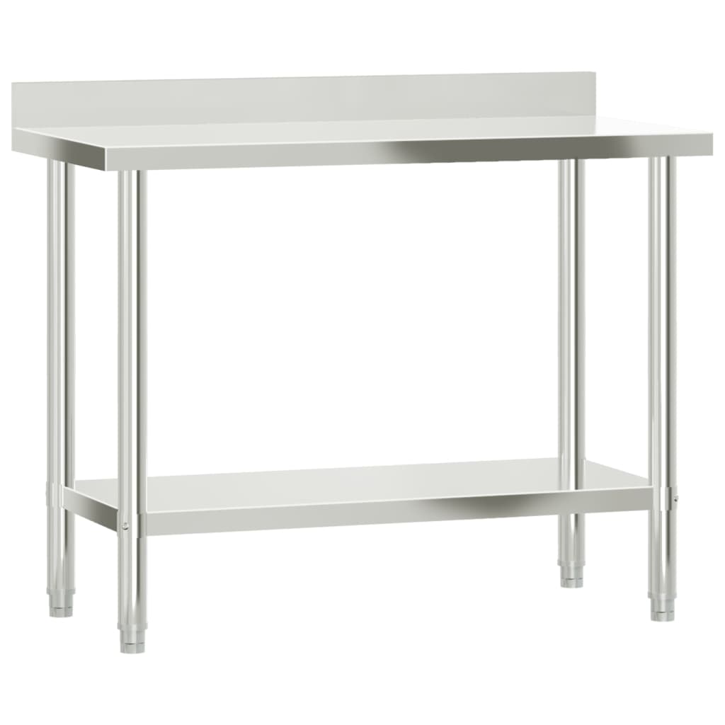 Mesa trabalho cozinha c/ prateleira 110x55x150cm aço inoxidável