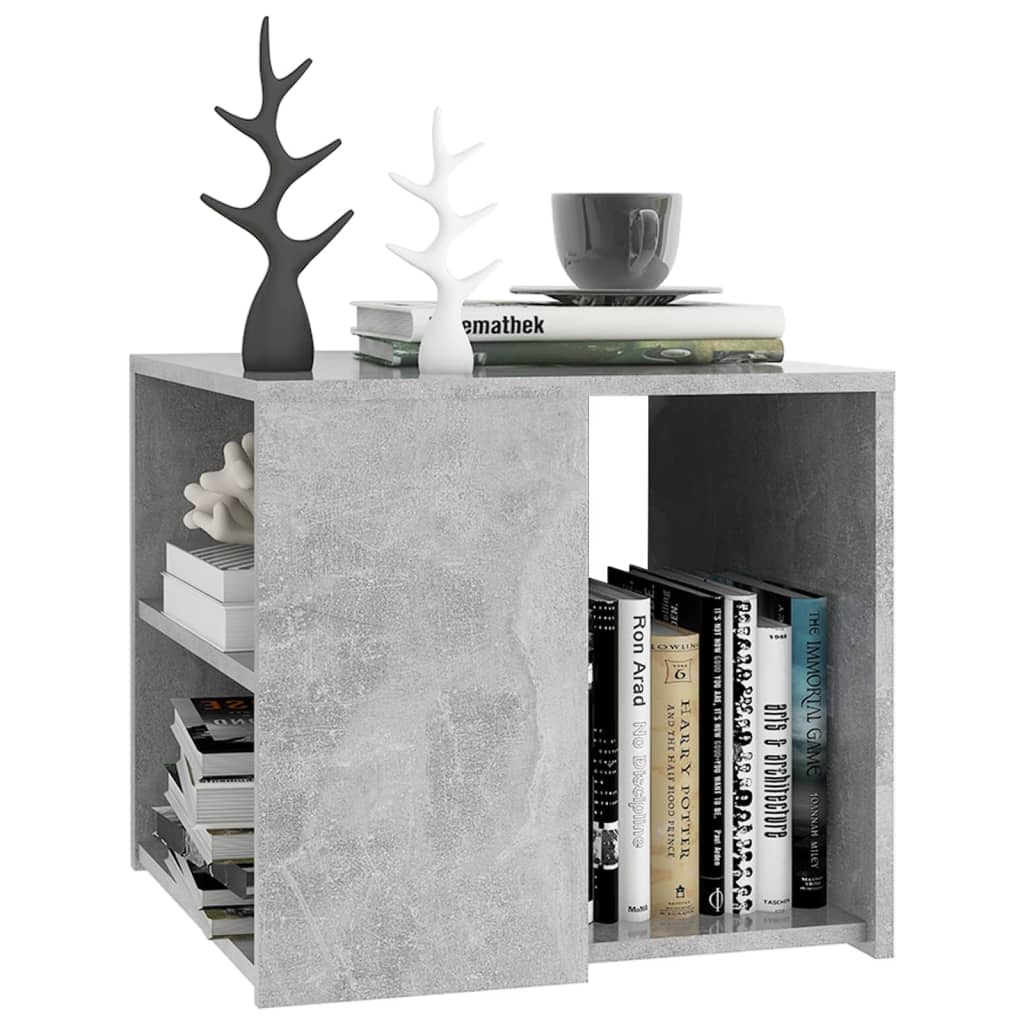 Mesa de apoio 50x50x45 cm derivados de madeira cinzento cimento