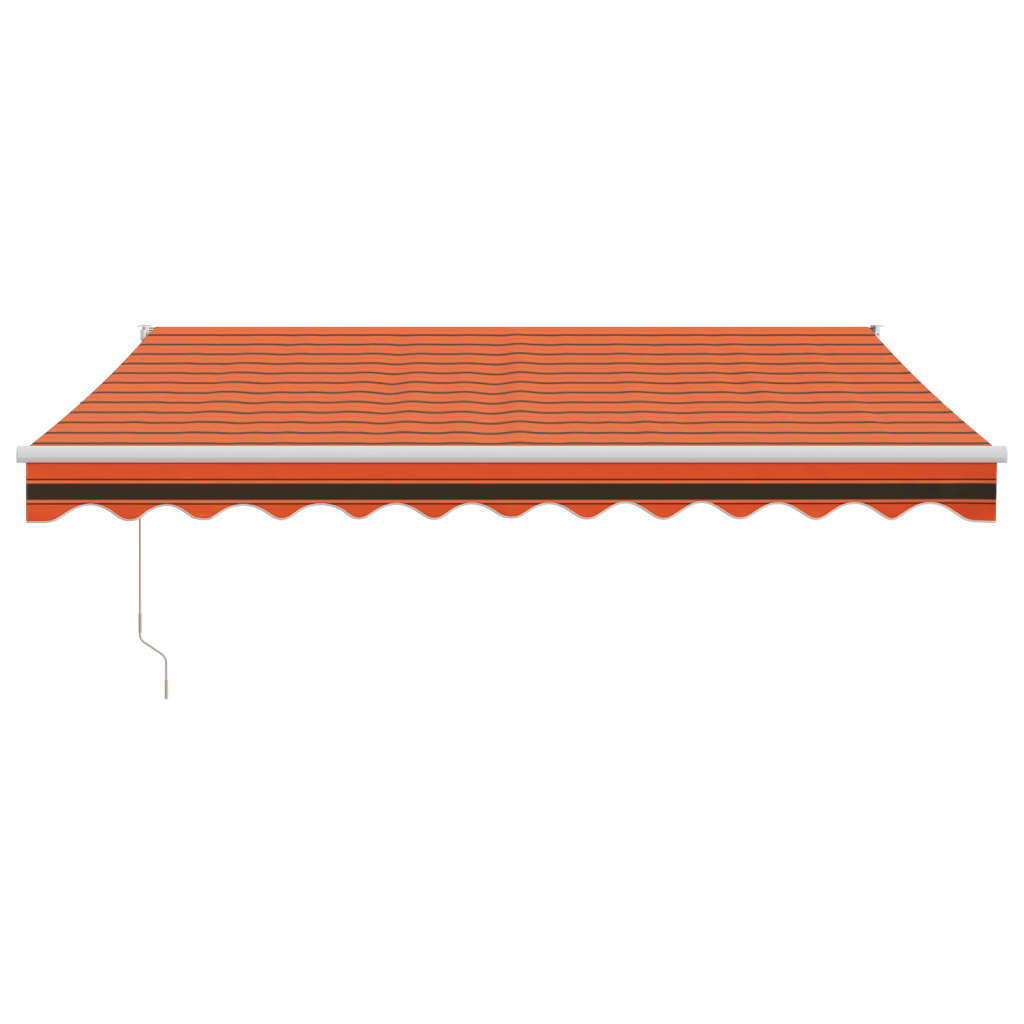 Toldo retrátil 3,5x2,5 m tecido e alumínio laranja e castanho