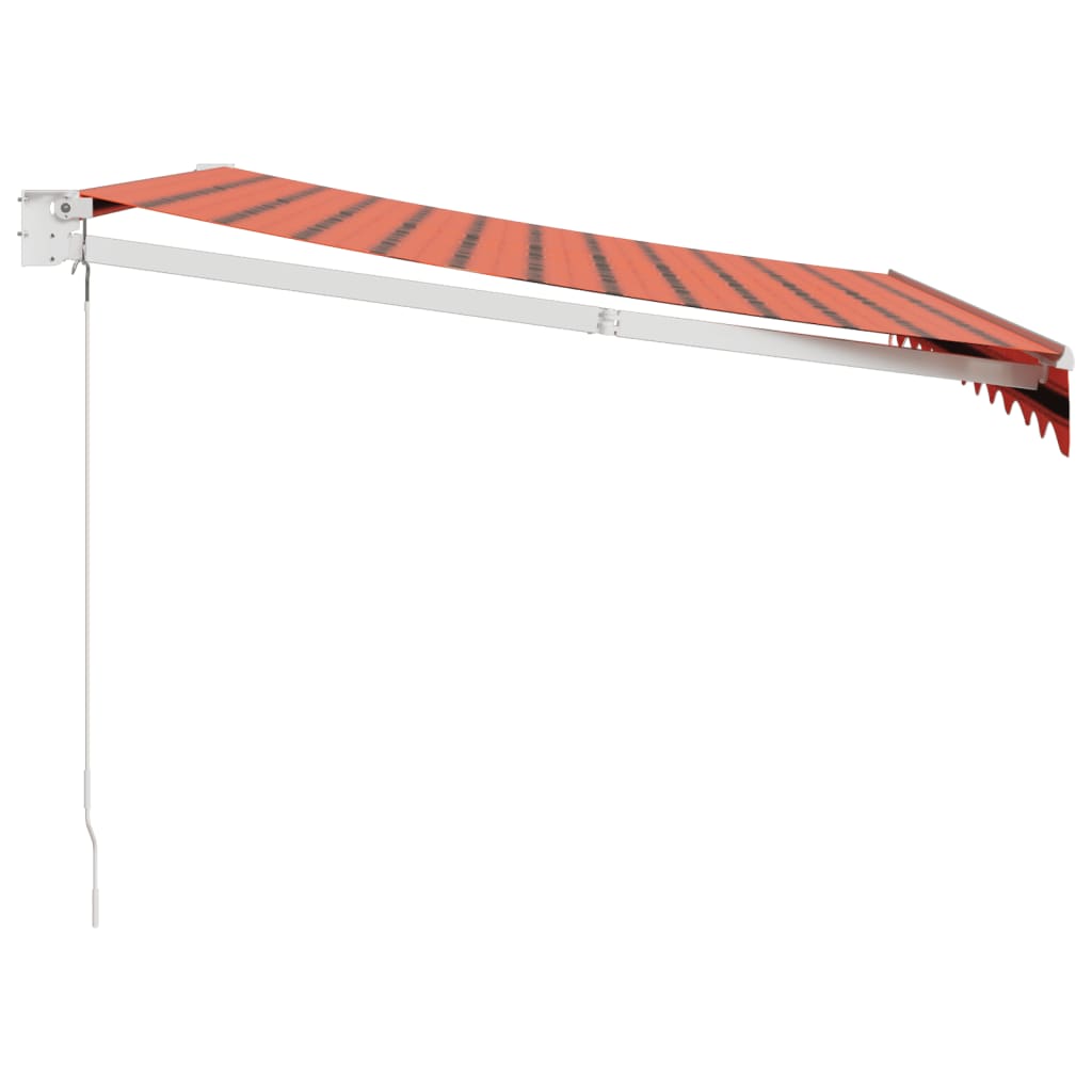 Toldo retrátil 3,5x2,5 m tecido e alumínio laranja e castanho