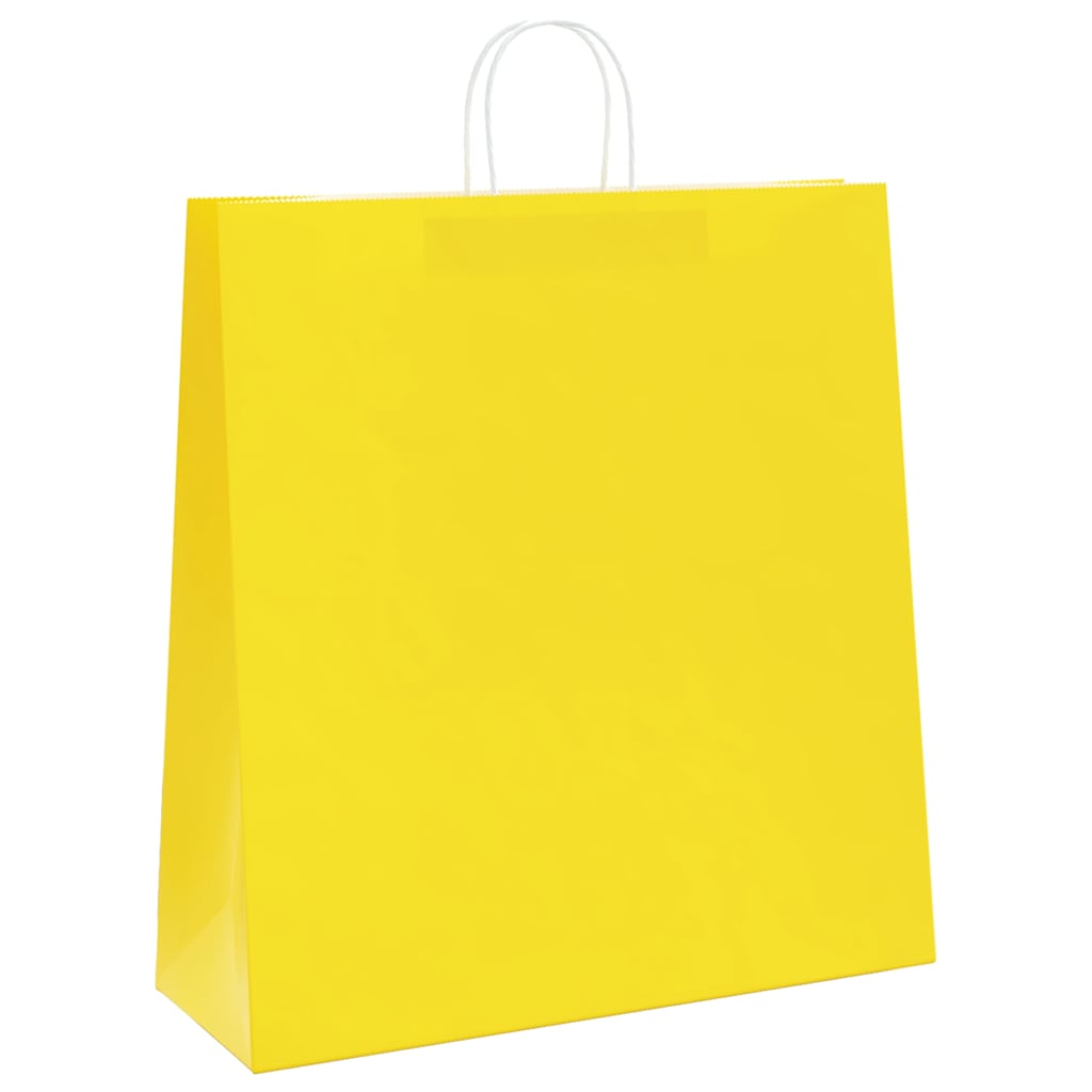 Sacos de papel 250 unid com alças amarelo 45x17x48 cm