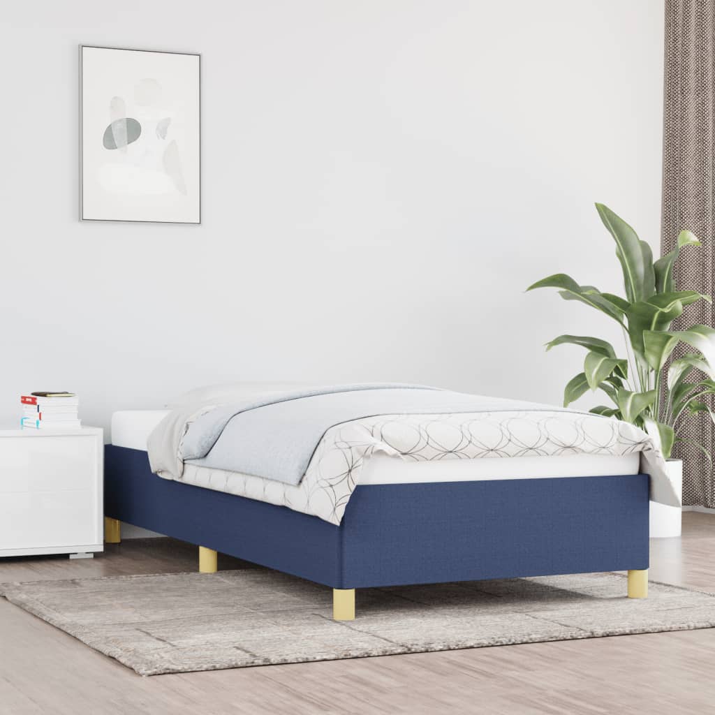 Estrutura de cama sem colchão 100x200 cm tecido azul
