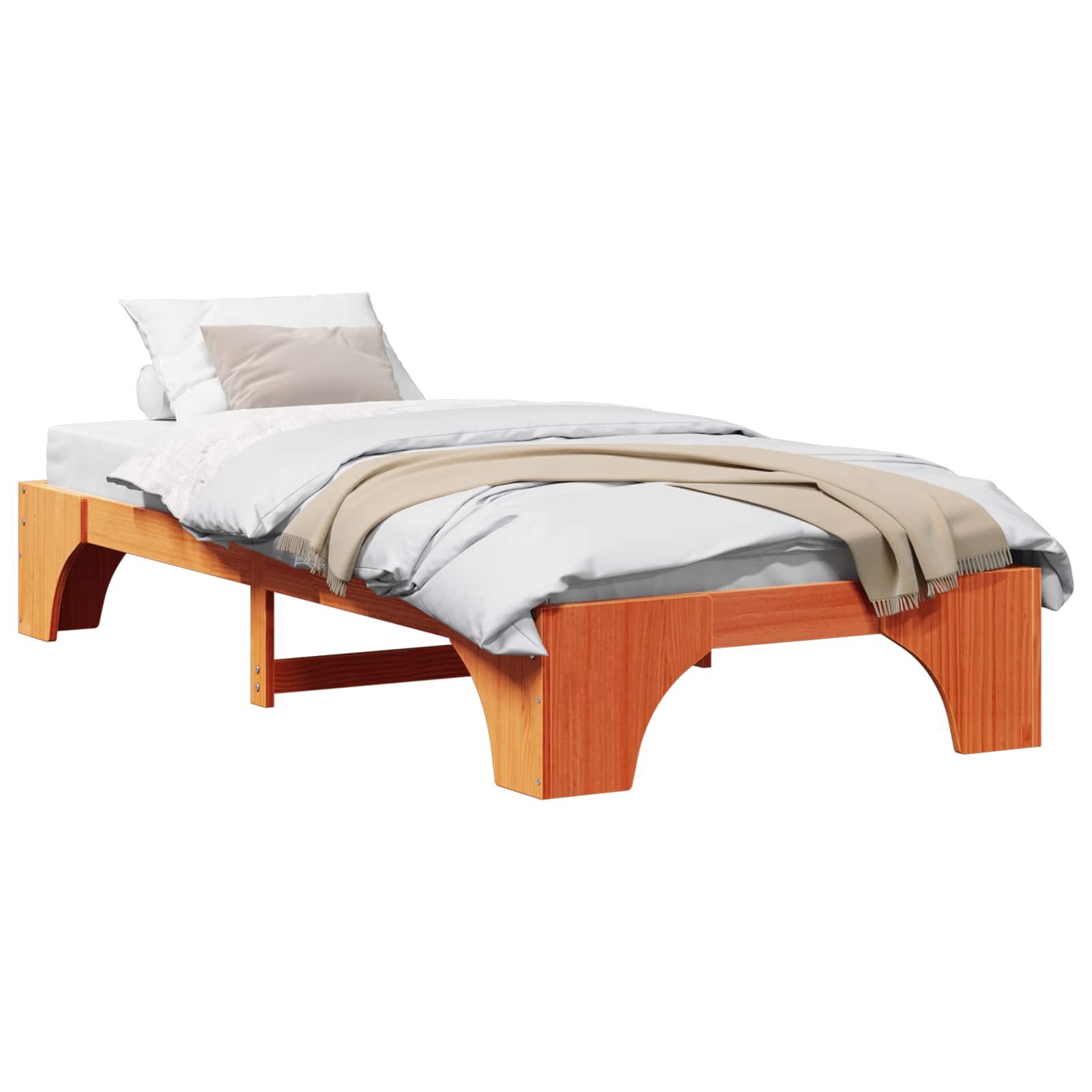 Estrutura da cama marrom cera 80 x 200 cm