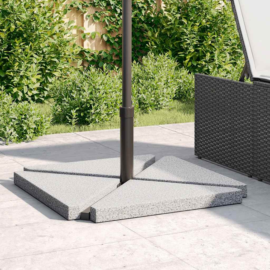 Placas peso guarda-sol triangulares 4 pcs granito 14kg cinzento