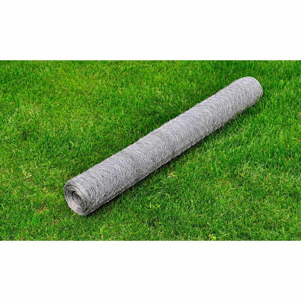 Cerca de arame p/ galinheiro 25x1 m aço galvanizado prateado