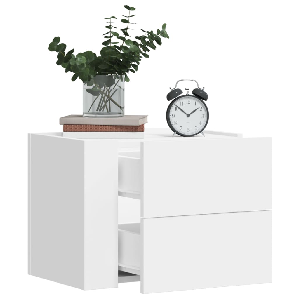 Mesa de cabeceira de parede 45x30x35 cm branco