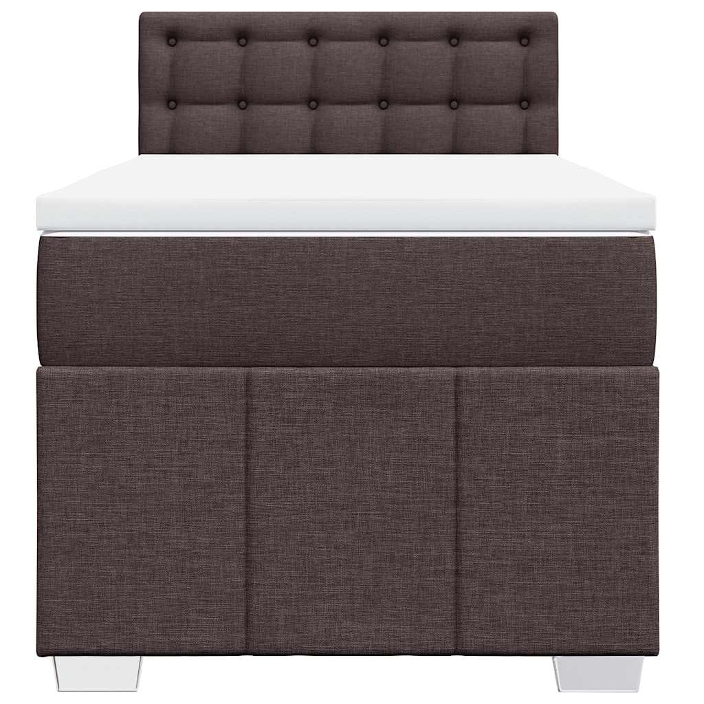 Cama com molas/colchão 90x200 cm tecido castanho-escuro