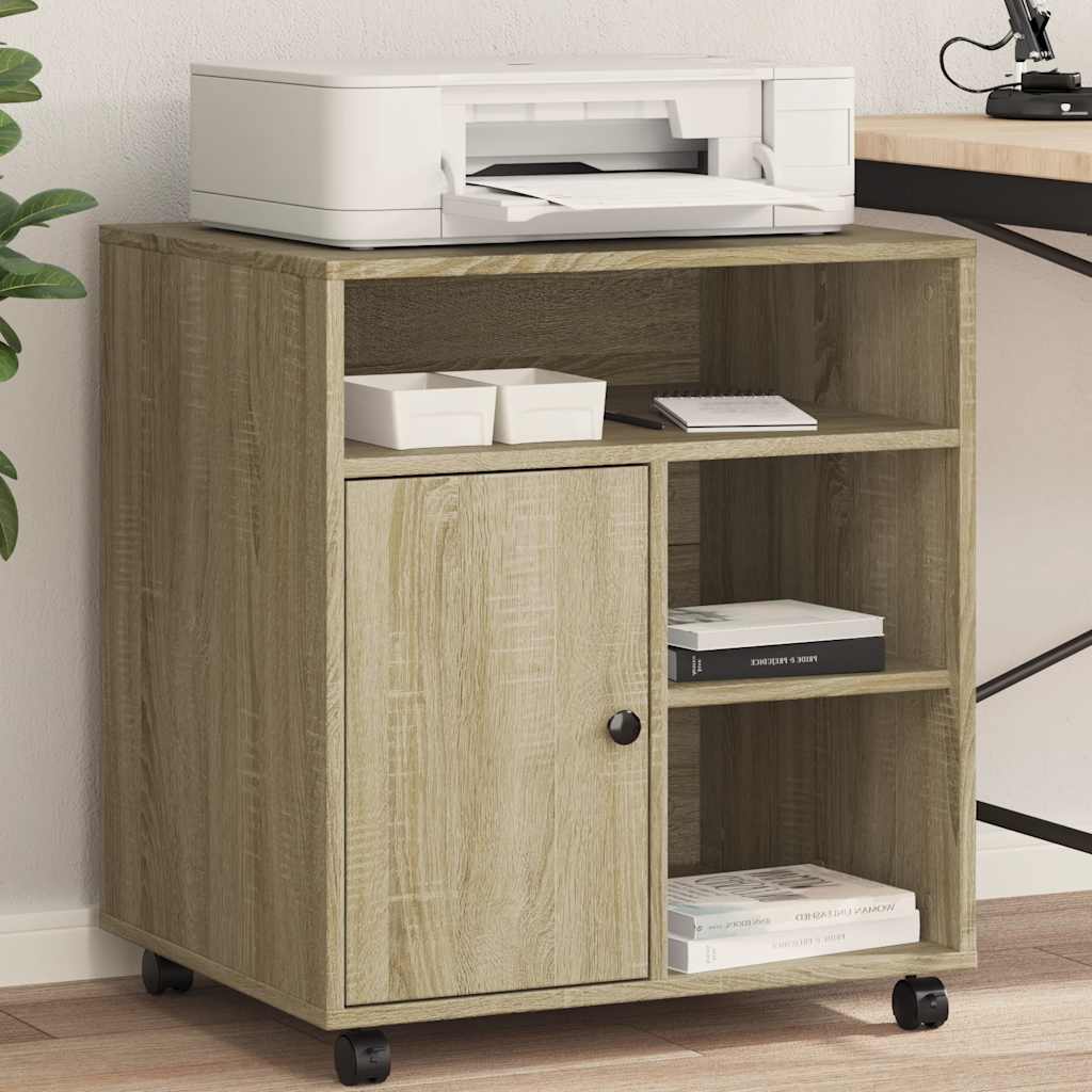 Suporte para impressora com rodas 60x50x67 cm carvalho sonoma