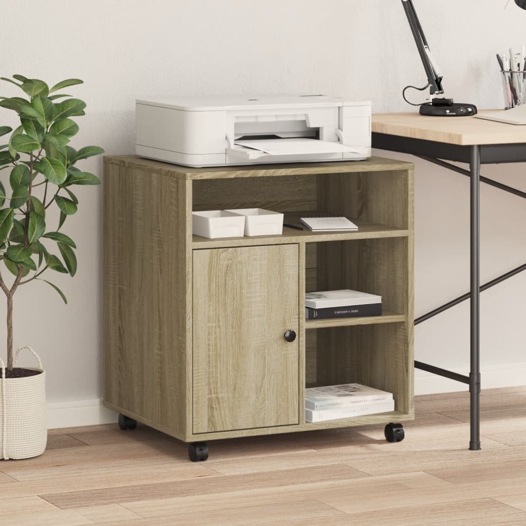 Suporte para impressora com rodas 60x50x67 cm carvalho sonoma