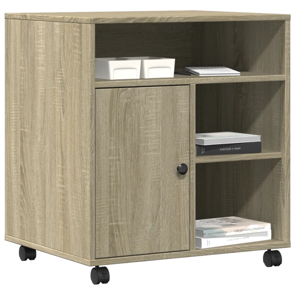 Suporte para impressora com rodas 60x50x67 cm carvalho sonoma