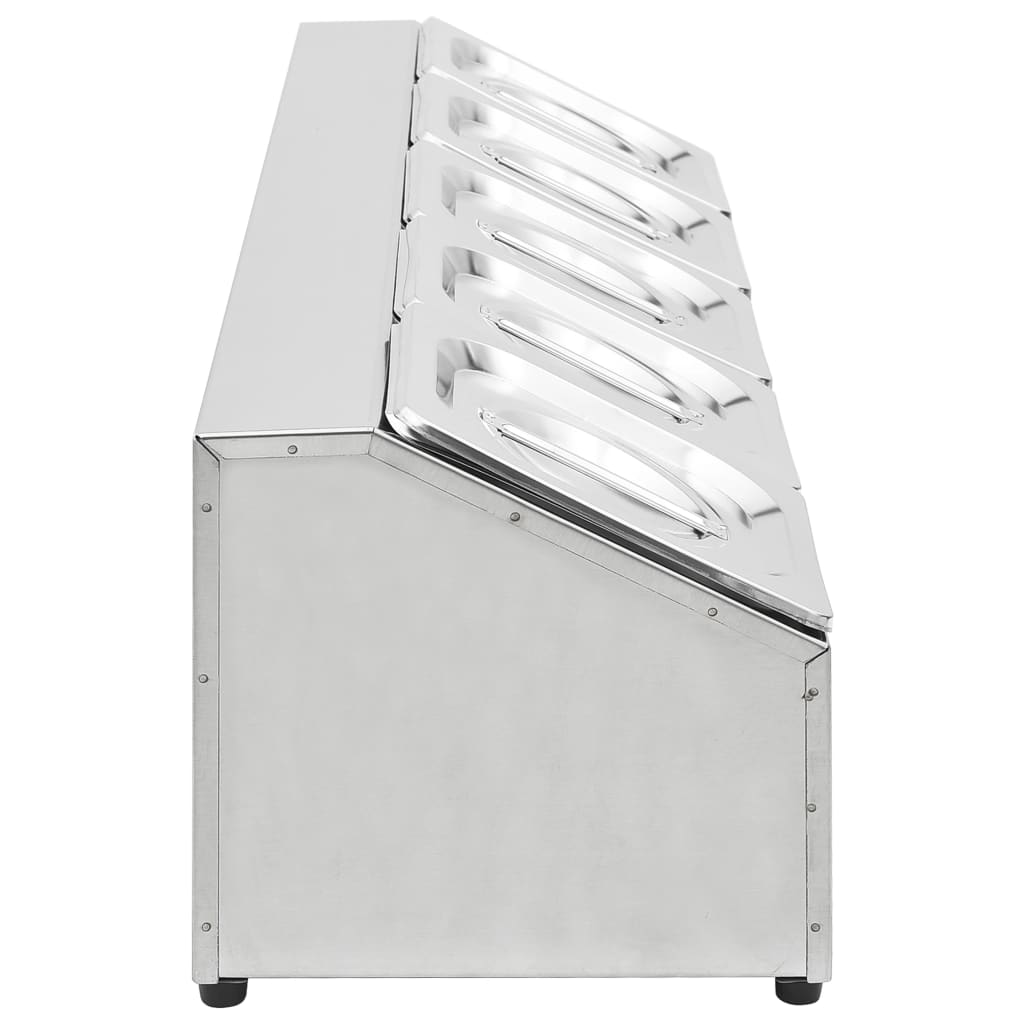 Suporte gastronorm c/ 5 recipientes gn 1/6 aço inoxidável