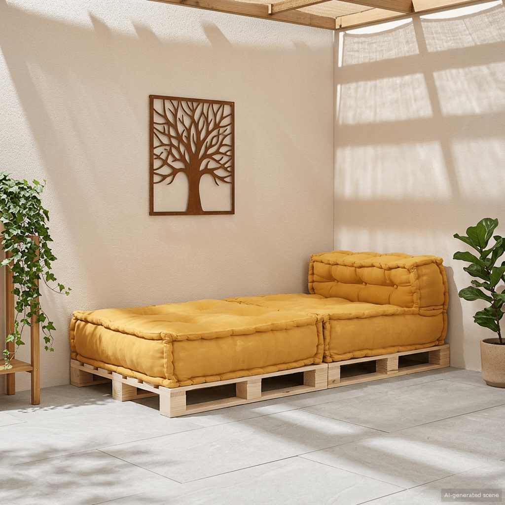 Sofá modular amarelo 70x70x54 em tecido